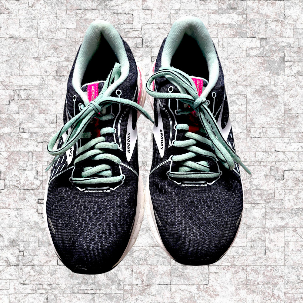 Brooks Women’s Adrenaline 21 Running Shoes Black/Green/Pink, Size 7